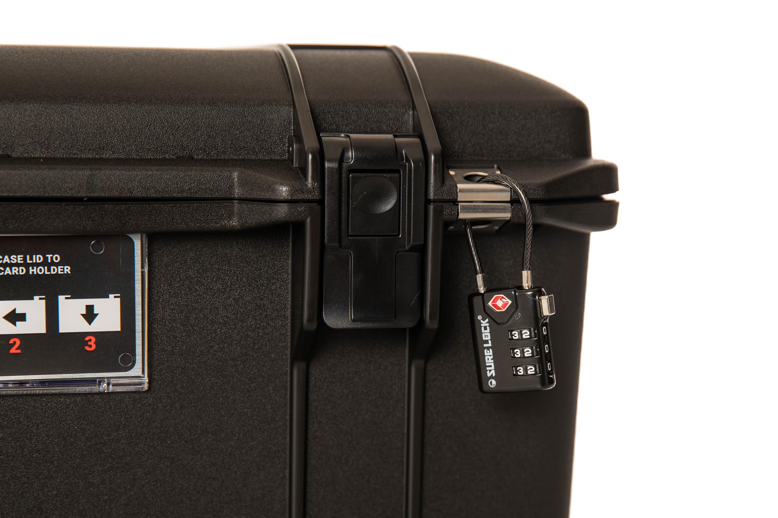 The OTIS kit case secured with a TSA-approved lock